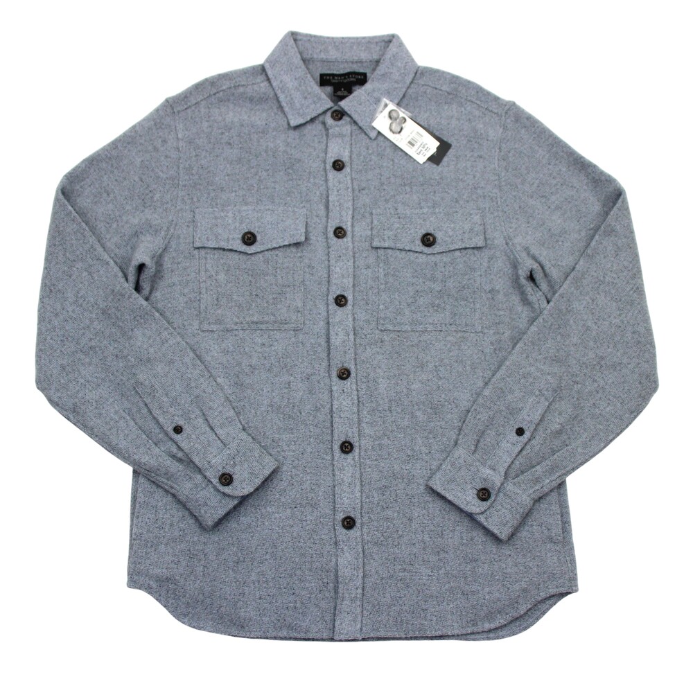 Mens Store Bloomingdales Jacket Mens S Stone Wash Wool Herringbone Overshirt